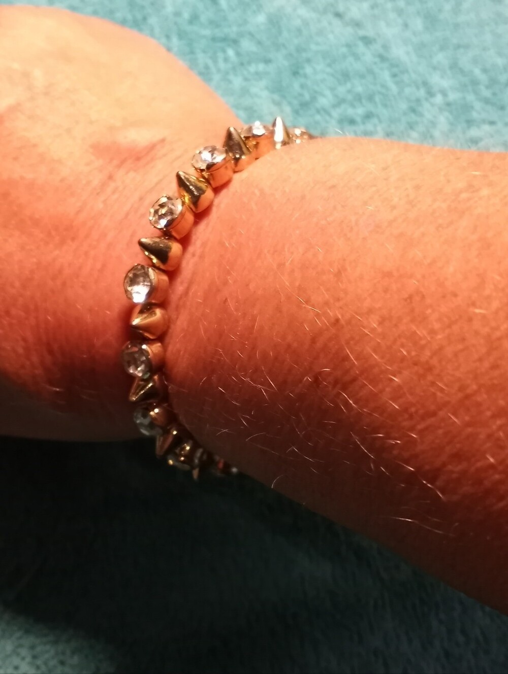 Gold Spike Crystal Cuff Bracelet - Women Jewelry